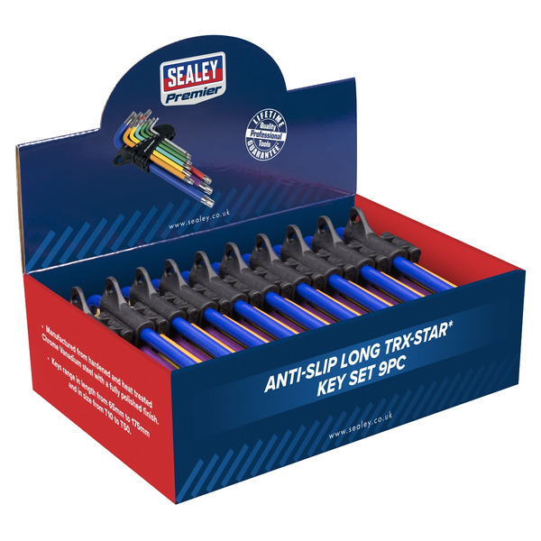 Sealey AK7193DB Anti-Slip Long TRX-Star* Key Set 9pc - Display Box of 10