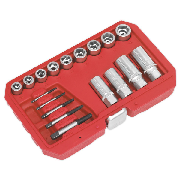 Sealey AK751 Premier Bolt, Stud & Screw Extractor Set 18pc