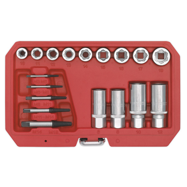 Sealey AK751 Premier Bolt, Stud & Screw Extractor Set 18pc