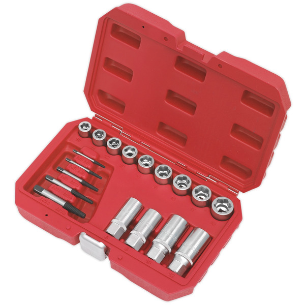 Sealey AK751 Premier Bolt, Stud & Screw Extractor Set 18pc