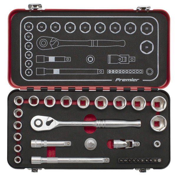 Sealey AK7921 Premier Platinum Socket Set 3/8