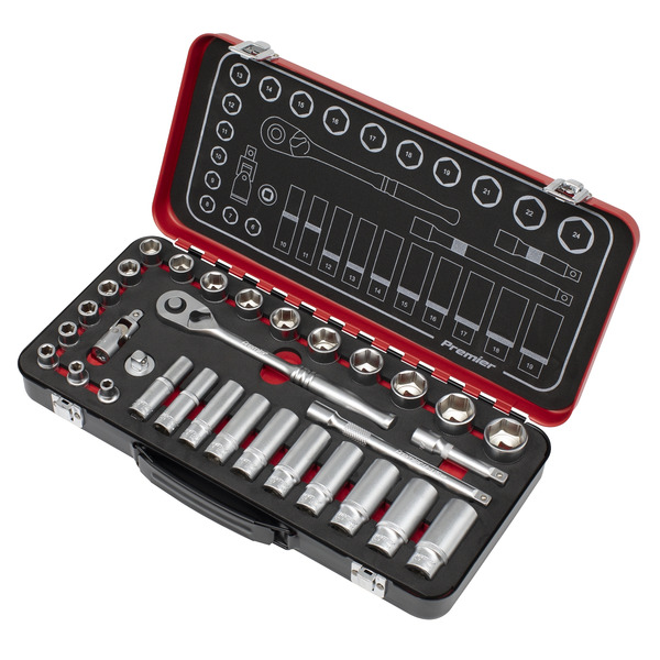 Sealey AK7922 Premier Platinum Socket Set 3/8