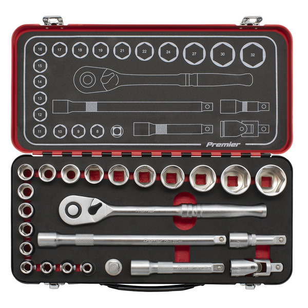 Sealey AK7924 Premier Platinum Socket Set 1/2
