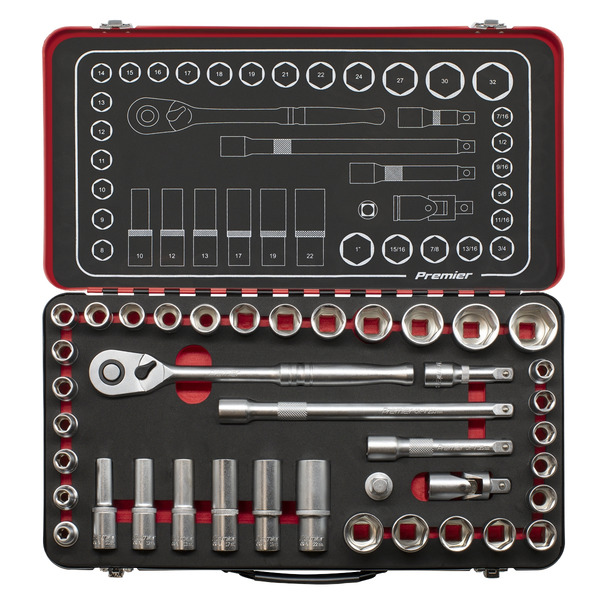 Sealey AK7925 Premier Platinum Metric/Imperial Socket Set 1/2