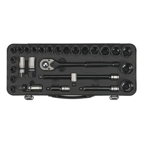 Sealey AK7972 Premier Black Socket Set 1/2