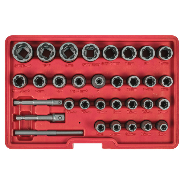 Sealey AK8132 Slim Design Bolt & Nut Extractor Set 32pc