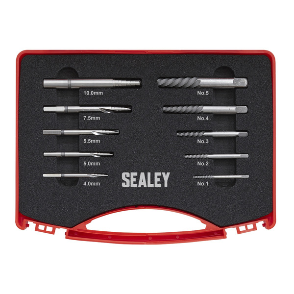 Sealey AK8187 Step Drill Screw/Bolt Extractor Set 10pc