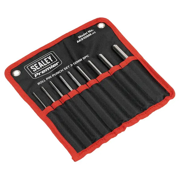 Sealey AK9109M Premier Roll Pin Punch Set 3-12mm 9pc