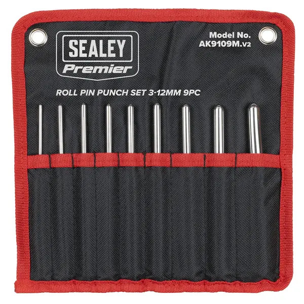 Sealey AK9109M Premier Roll Pin Punch Set 3-12mm 9pc