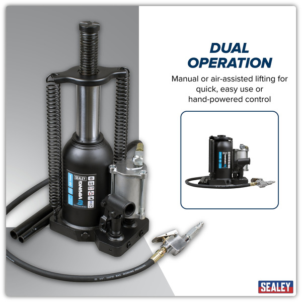 Sealey AM20S Viking Manual/Air Hydraulic Bottle Jack 20 Tonne