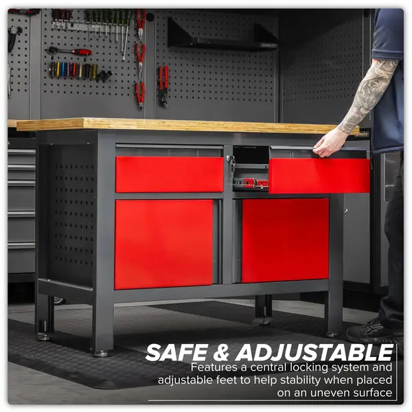 Sealey AP1372A Workbench with 2 Drawers & 2 Cupboards