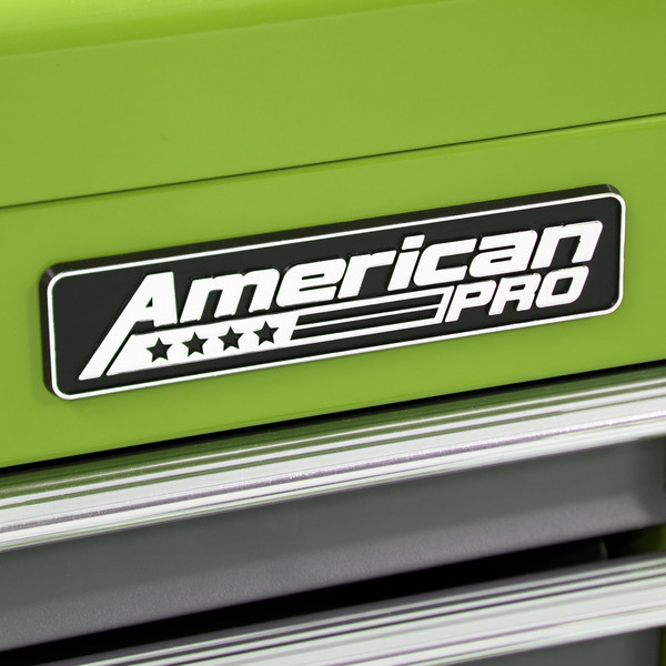 Sealey American PRO® Topchest, Mid-Box Tool Chest & Rollcab 9 Drawer Stack - Green