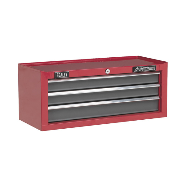Sealey AP22309BB American PRO&reg; Mid-Box Tool Chest 3 Drawer - Red/Grey