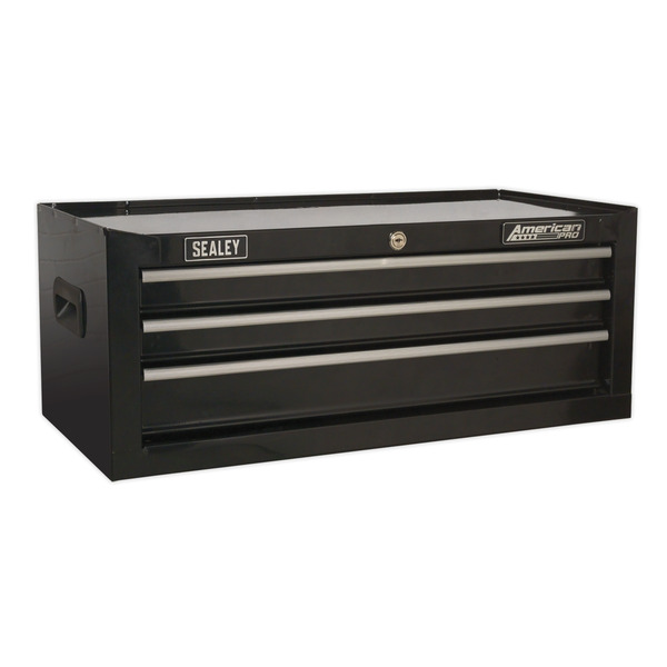 Sealey American PRO® Topchest, Mid-Box Tool Chest & Rollcab Stack 14 Drawer - Black