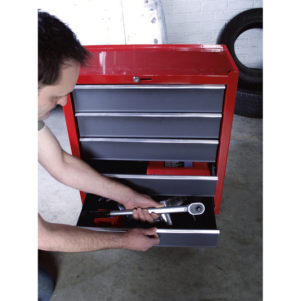 Sealey American PRO® Rollcab 5 Drawer - Red/Grey