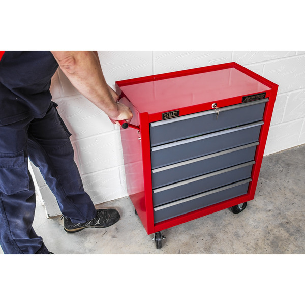 Sealey American PRO® Rollcab 5 Drawer - Red/Grey