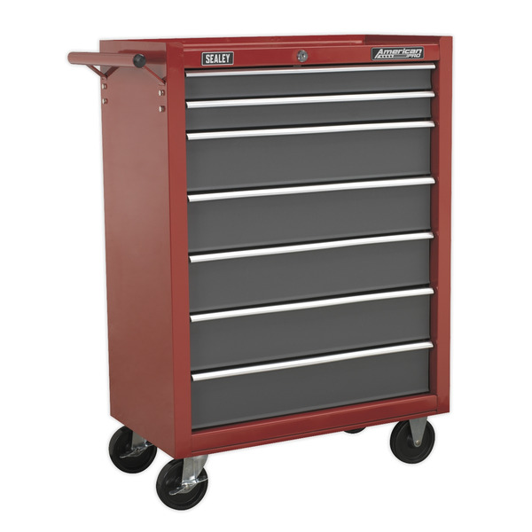 Sealey American PRO® Rollcab 7 Drawer - Red/Grey