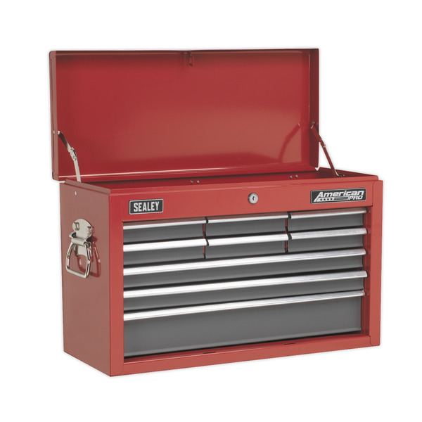 Sealey American PRO® Topchest & Rollcab Combination 14 Drawer with 281pc Tool Kit - Red/Grey