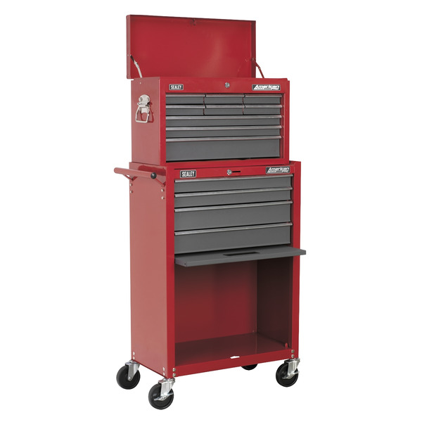 Sealey American PRO® Topchest & Rollcab Combination 13 Drawer - Red/Grey