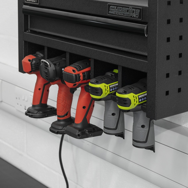 Sealey AP22SRBE Superline PRO® Power Tool Storage Rack with Drawer & Power Bar