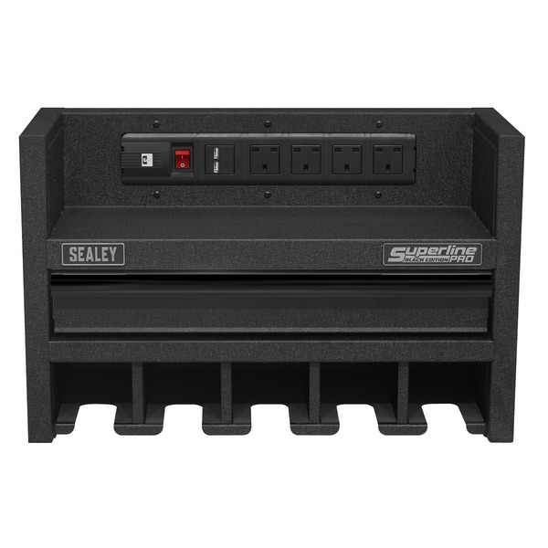 Superline PRO® Power Tool Storage Rack with Drawer & Power Strip