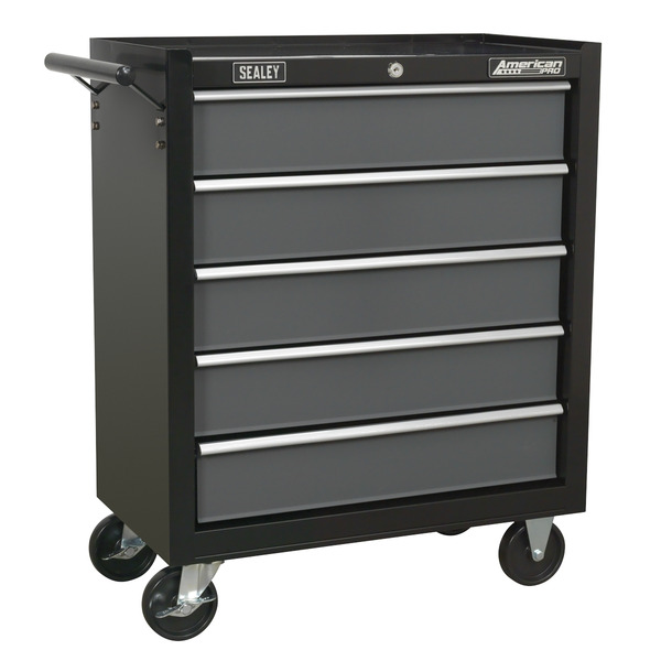 Sealey American PRO® Rollcab 5 Drawer - Black/Grey