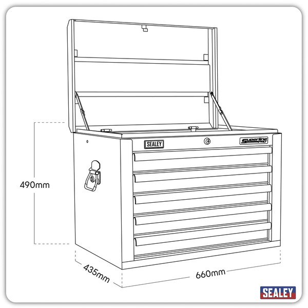 Superline PRO® Topchest 5 Drawer - Black