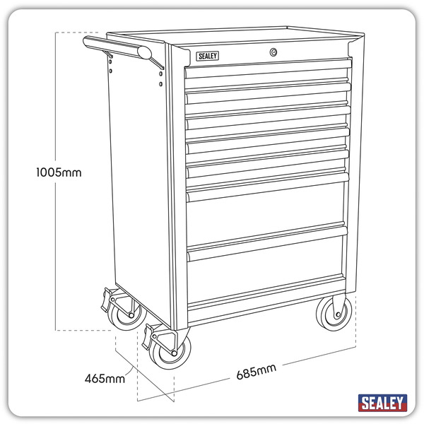 Sealey Superline PRO® Rollcab 7 Drawer - Red