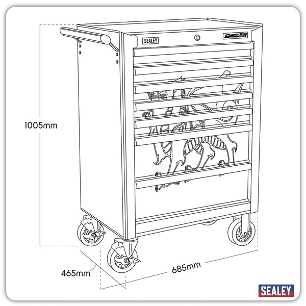 Superline PRO® Rollcab 7 Drawer & Wales Graphics Pack