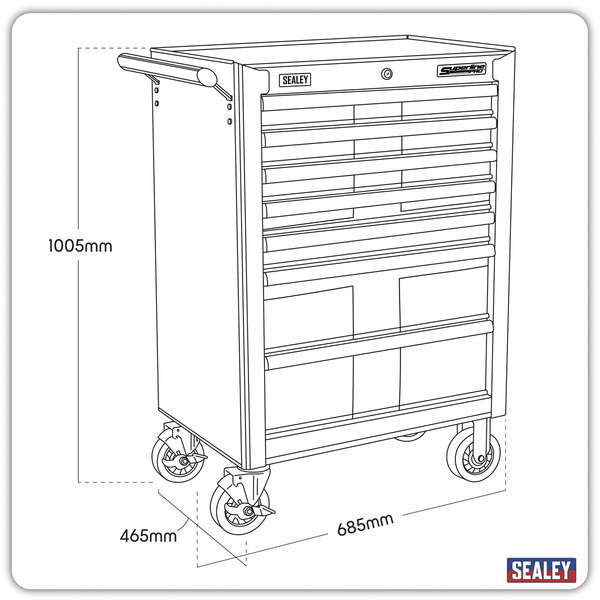 Superline PRO® Rollcab 7 Drawer & England Graphics Pack