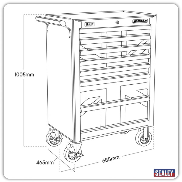 Superline PRO® Rollcab 7 Drawer & Union Jack Graphics Pack