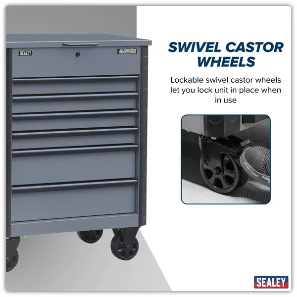 Sealey AP266G Superline Pro&reg; Tool Trolley 6 Drawer - Grey