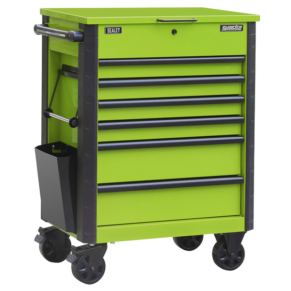 Sealey AP266HV Superline Pro&reg; Tool Trolley 6 Drawer - Green
