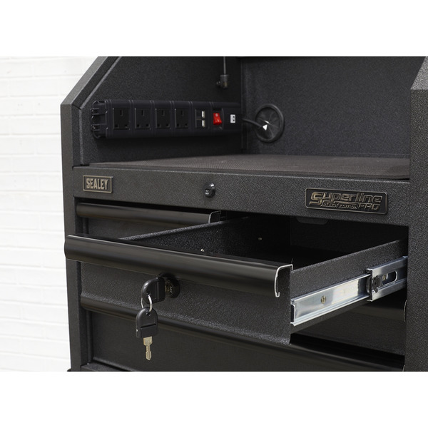 Sealey Superline PRO® Black Edition Tool Chest Combination with 9 Soft Close Drawers & Power Bar