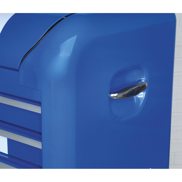 Sealey Premier™ Retro Style Topchest 4 Drawer - Blue with White Stripes