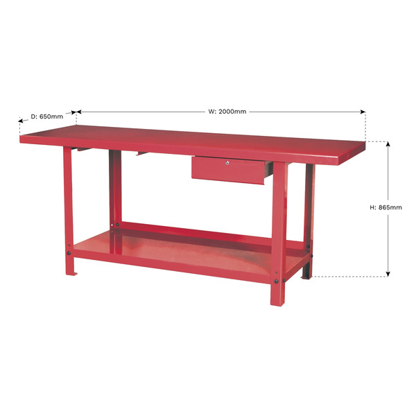 Sealey Steel Workbench with Drawer 2m