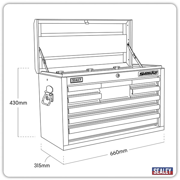 Superline PRO® Topchest 8 Drawer - Red