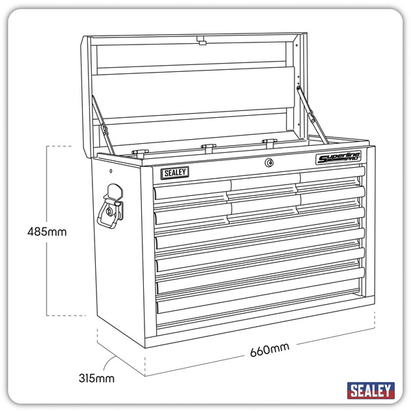 Sealey Superline PRO® Topchest 10 Drawer - Black