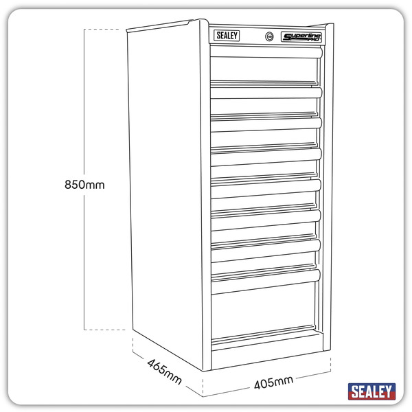 Sealey Superline PRO® Hang-On Chest 8 Drawer - Black