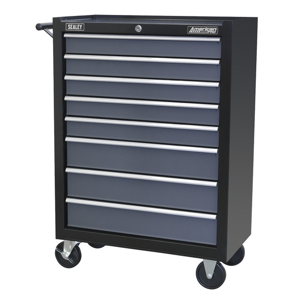 Sealey American PRO® Rollcab 8 Drawer - Black/Grey