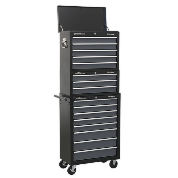 American PRO® Tool Chest Combination 16 Drawer - Black/Grey