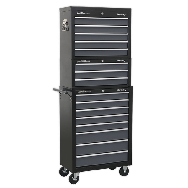 American PRO® Tool Chest Combination 16 Drawer - Black/Grey