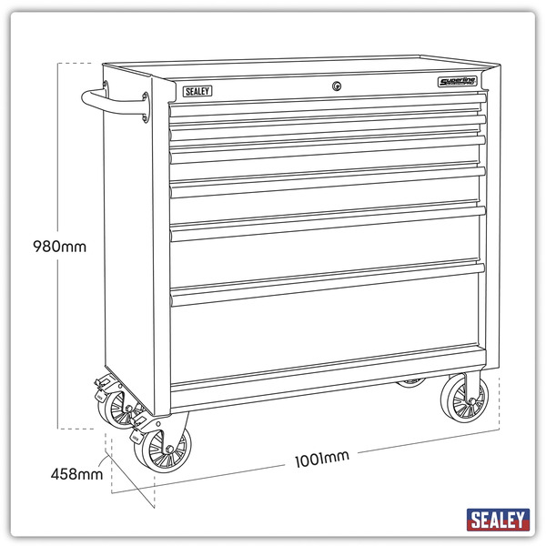 Sealey Superline PRO® Black Edition Rollcab with 6 Soft Close Drawers 915mm