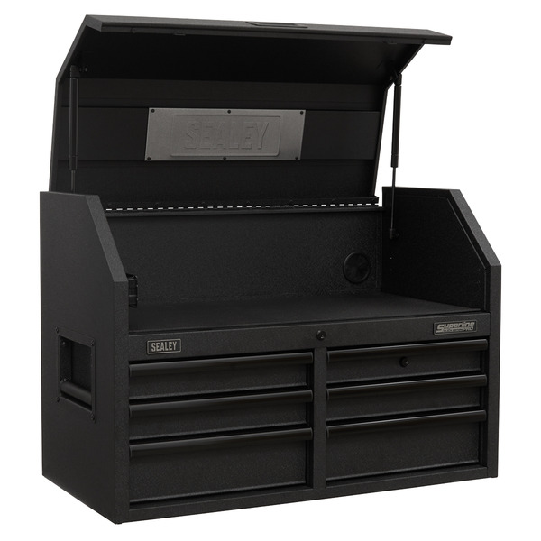 Superline PRO® Black Edition Topchest with 6 Soft Close Drawers & Power Strip 910mm