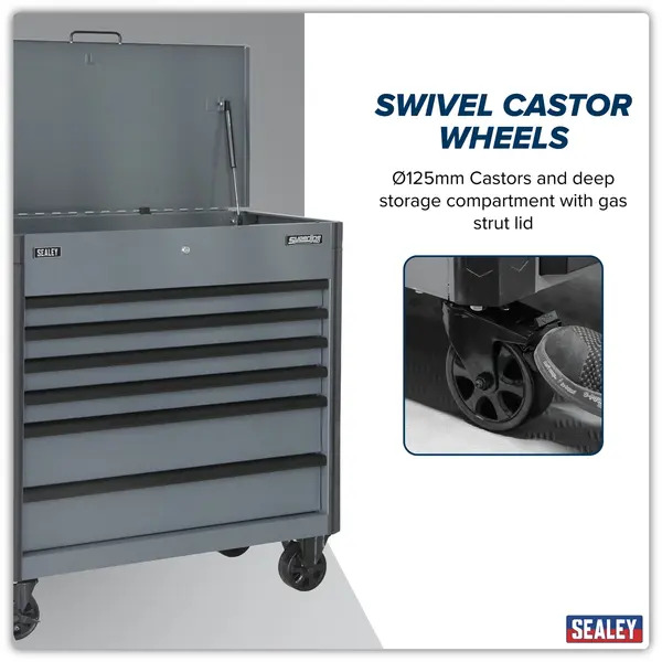 Sealey AP366G Tool Trolley 6 Drawer - Grey