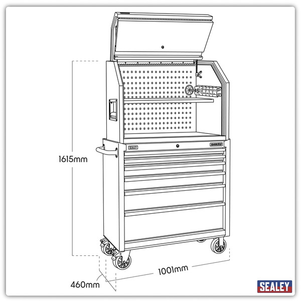 Sealey Superline PRO® Hutch Toolbox & Rollcab Combo 915mm 6 Drawer