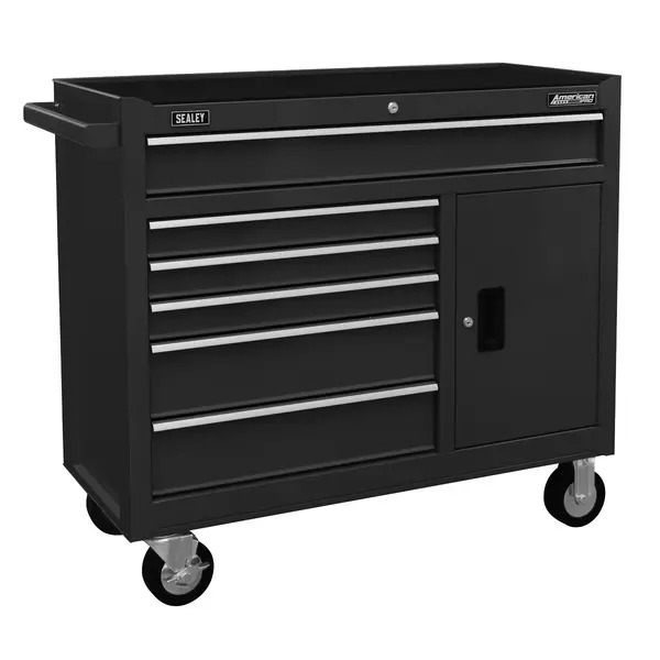 Sealey AP41STACKBCOMBO American PRO® Topchest & Rollcab Combination 15 Drawer with 117pc Tool Kit - Black