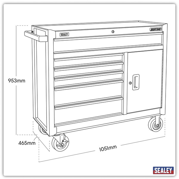 Sealey American PRO® Rollcab 6 Drawer - Green