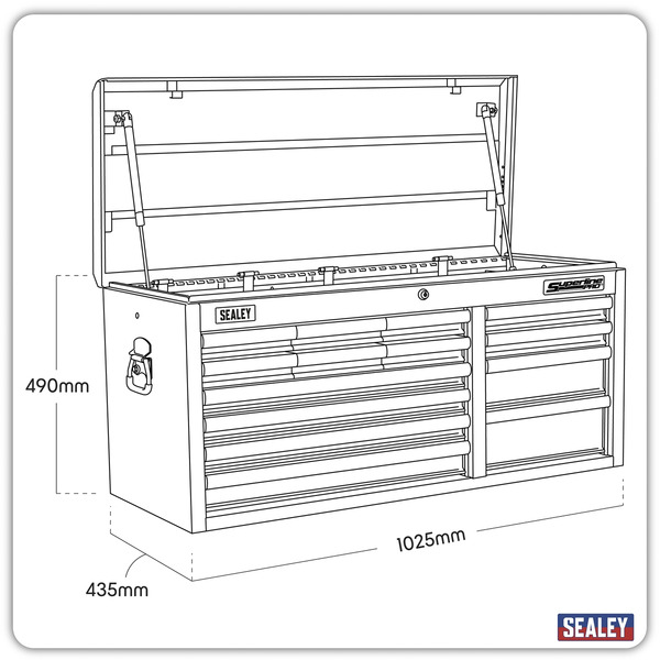 Sealey AP41149 Superline PRO® Heavy-Duty Topchest 14 Drawer - Red