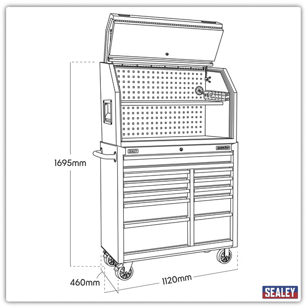 Sealey AP41HBESTACK Superline PRO® Hutch Toolbox & Rollcab Combo 1030mm 11 Drawer
